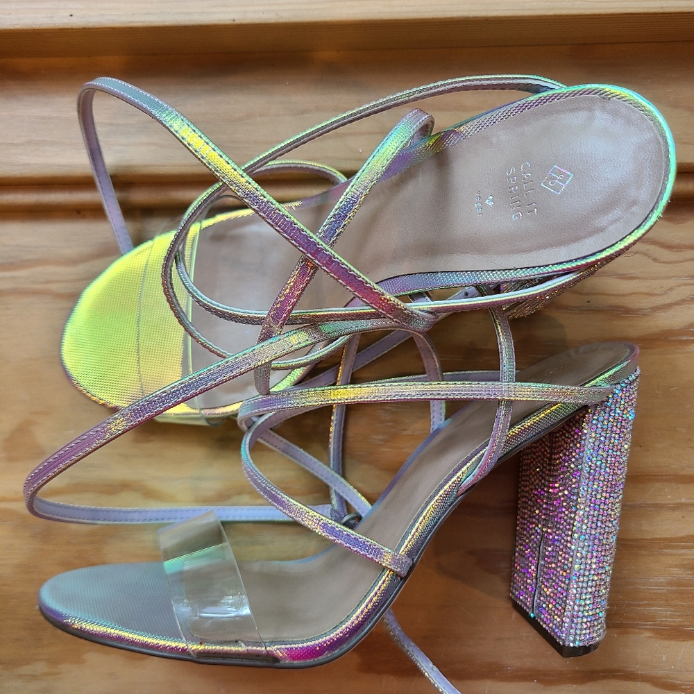 Vegan iridescent heels